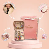Super Kit Princess Berloque em Prata + BRINDE Porta Joias de Couro Legítimo