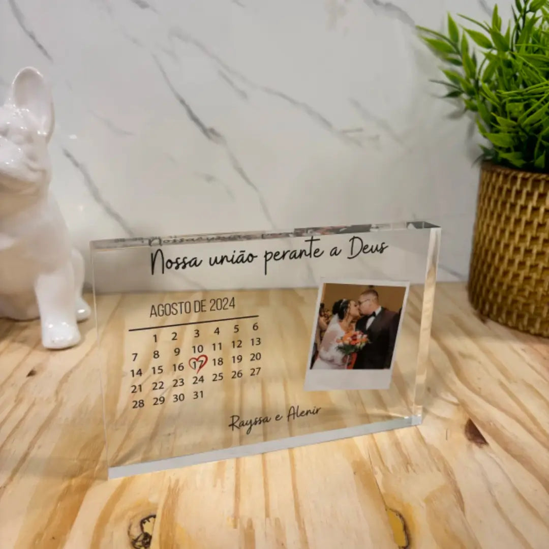 Bloco de Mesa Personalizado com Foto e Data - O Presente Perfeito para Quem Você Ama