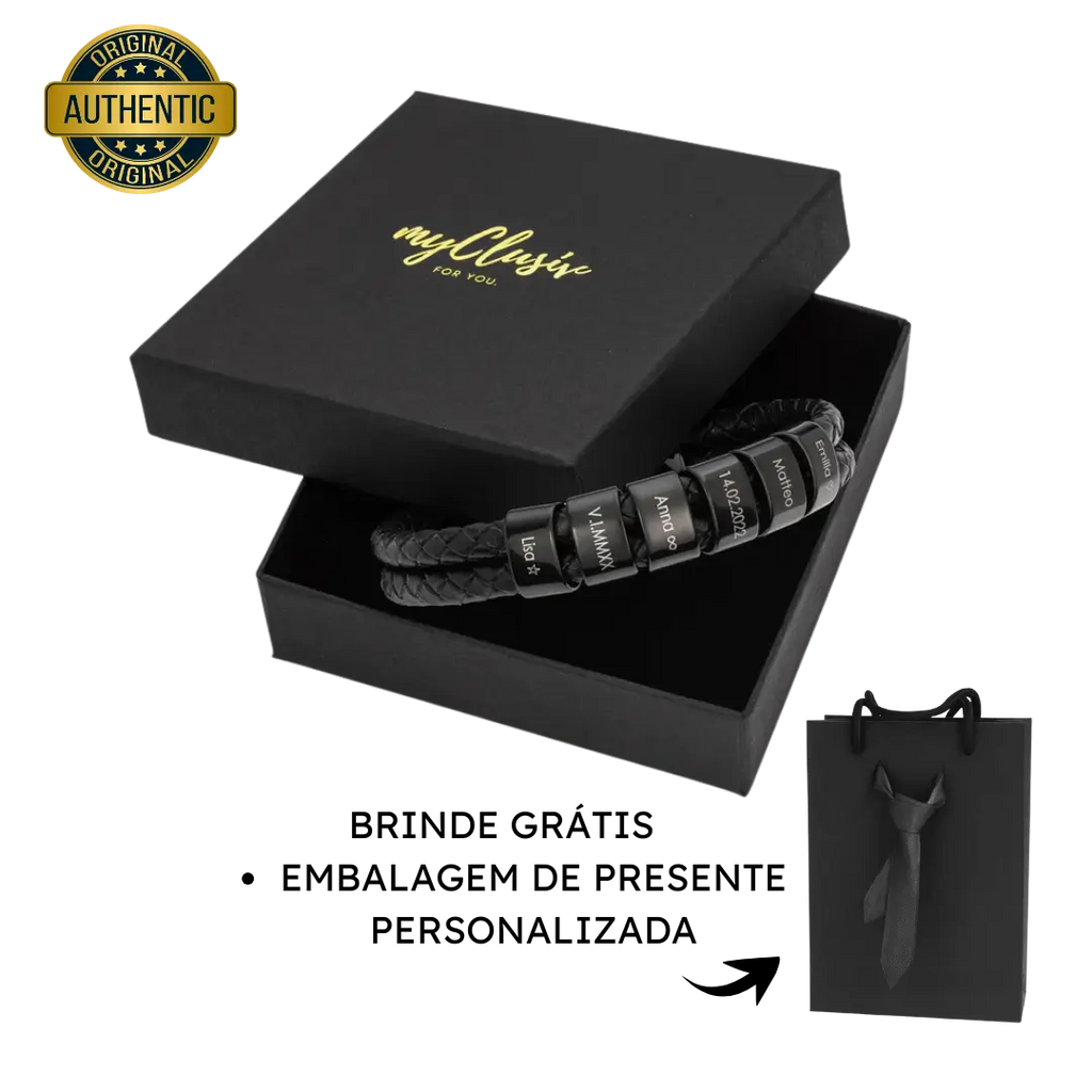 Pulseira de Couro Masculina Clusiv - O Presente que faz qualquer pai se sentir amado