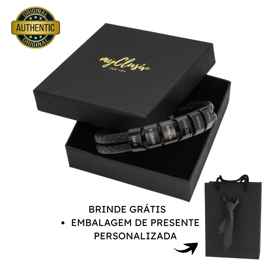 Pulseira de Couro Masculina Clusiv - O Presente que faz qualquer pai se sentir amado