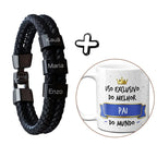 Pulseira Personalizada com Nomes + Caneca Exclusiva Grátis