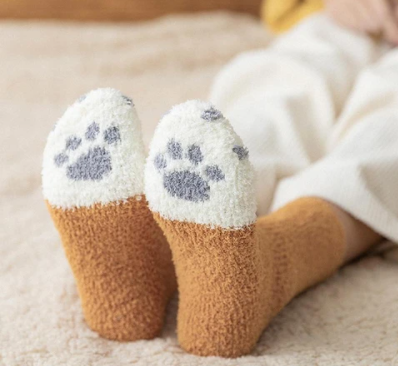 Meias Pata de Gato Felpuda Quente [Edição Limitada]