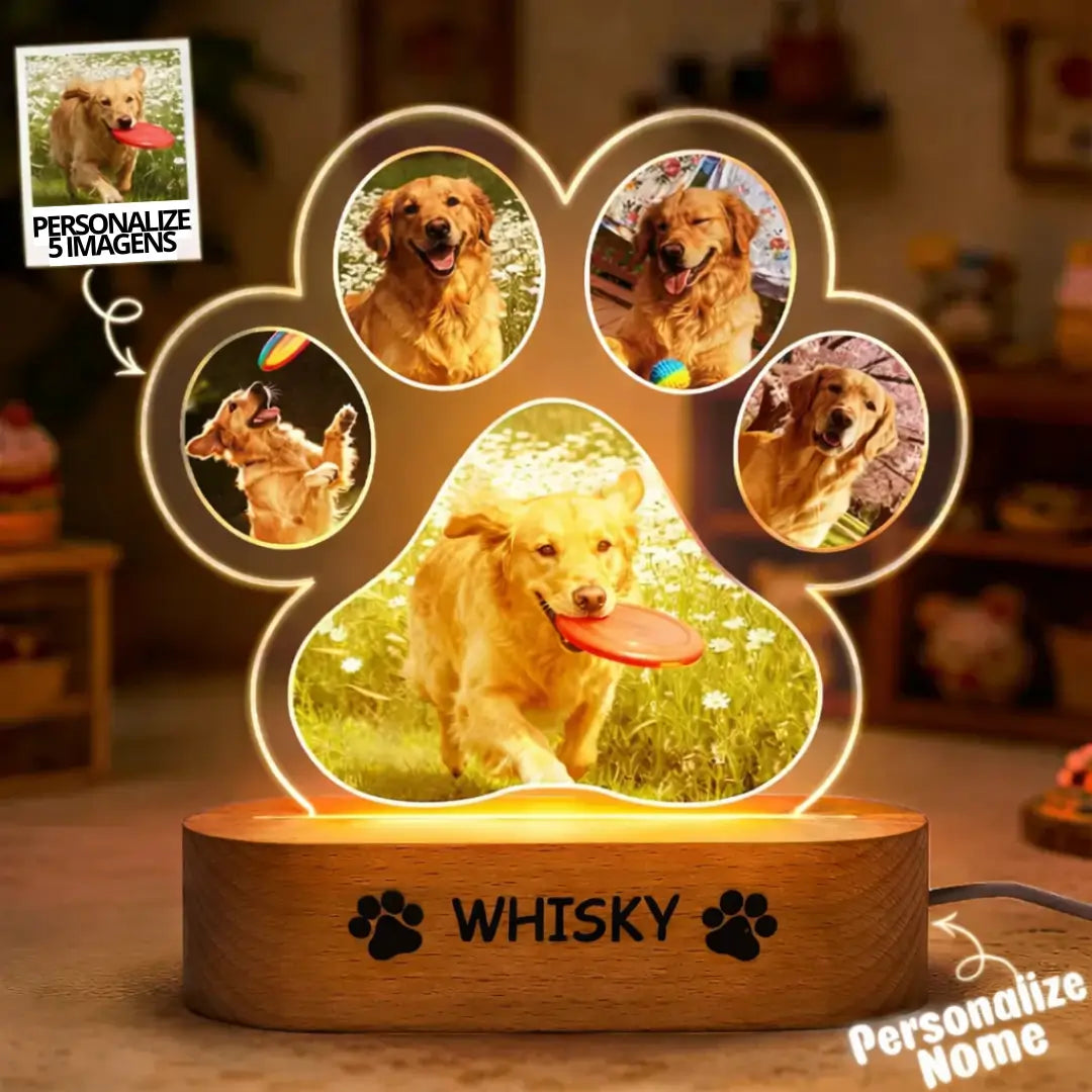 Luminária Pet Personalizada - Transforme fotos do seu pet em uma lembrança eterna