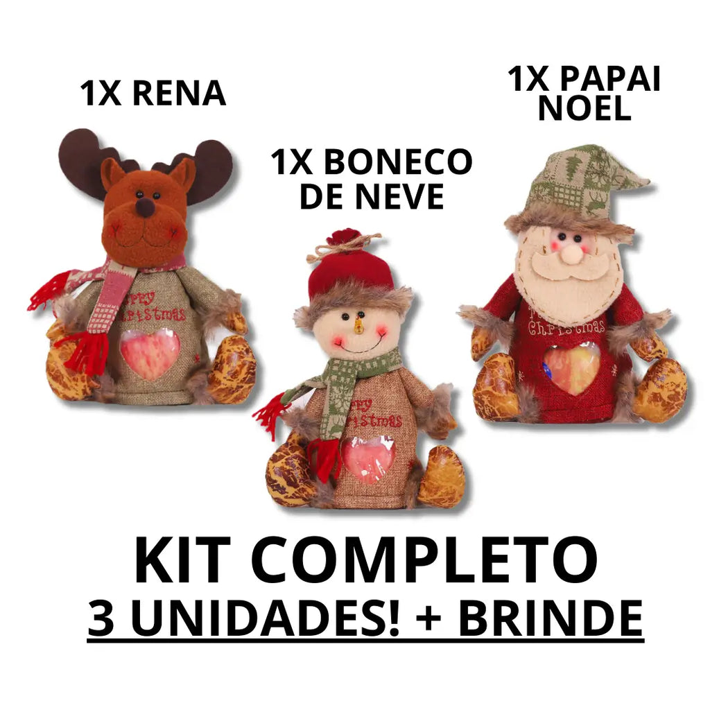 Bolsa Natalina de Presente Artesanal com Ziper + Brinde  [SUPER PROMOÇÃO]