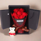 Buquê de Rosas Montado + Urso de Brinde [Acompanha a Caixa]