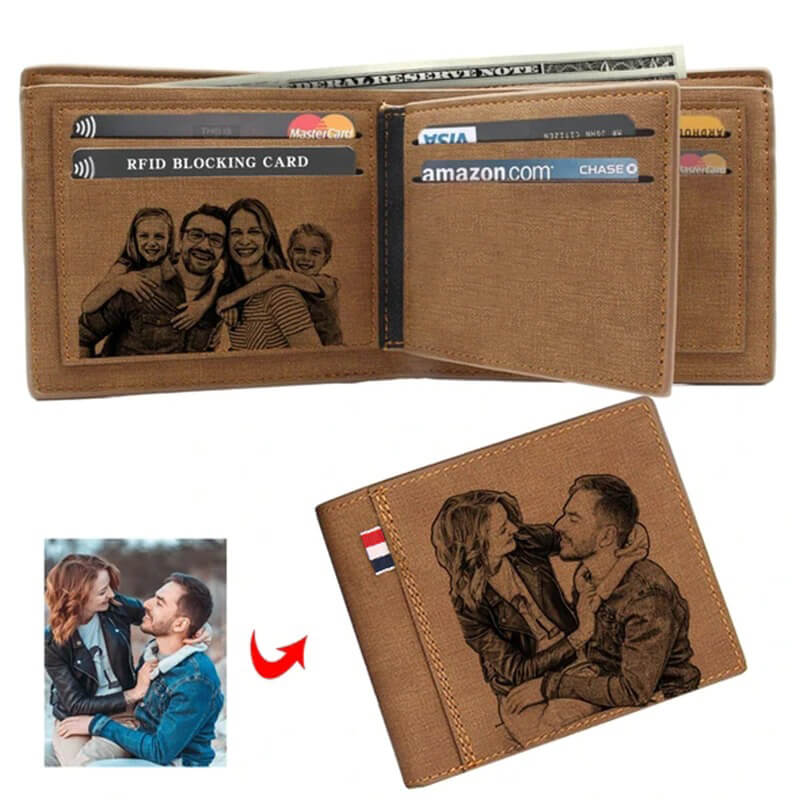Carteira de Couro Personalizada Com Sua Foto - OFERTA DIA DOS PAIS