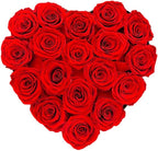 Rosas em caixa formato coração