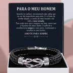 Para o meu homem – Pulseira de couro entrançado para homem