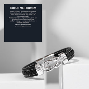 Para o meu homem – Pulseira de couro entrançado para homem