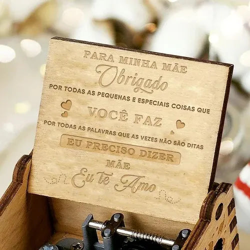 Caixa de Música com Mensagem Pra Mãe - Faça feliz quem você ama! - 50% de Desconto + Frete Grátis